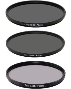 ICE 72mm Slim ND Filter Set ND1000 ND64 ND8 Neutral Density 72 10, 6, 3 Stop Optical Glass