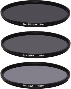 ICE 58mm Slim ND Filter Set ND1000 ND64 ND8 Neutral Density 58 10, 6, 3 Stop Optical Glass