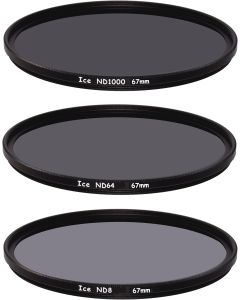 ICE 67mm Slim ND Filter Set ND1000 ND64 ND8 Neutral Density 67 10, 6, 3 Stop Optical Glass