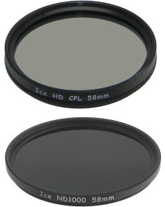ICE 58mm Filter Set ND1000 & CPL Neutral Density ND 1000 58 10 Stop Optical Glass