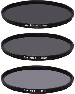 ICE 82mm Slim ND Filter Set ND1000 ND64 ND8 Neutral Density 82 10, 6, 3 Stop Optical Glass
